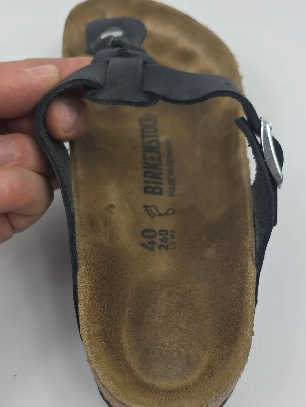 Birkenstock Gizeh Braided Black Leather Women's Sandals Size 9‎